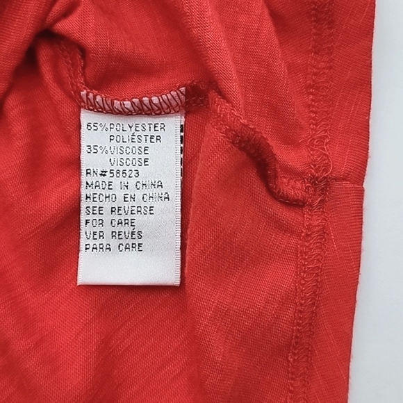 ⭐️3/ $30⭐️ Carole Rose Red  Tank Top Beaded Round Neckline Lightweight Size S - Picture 7 of 11